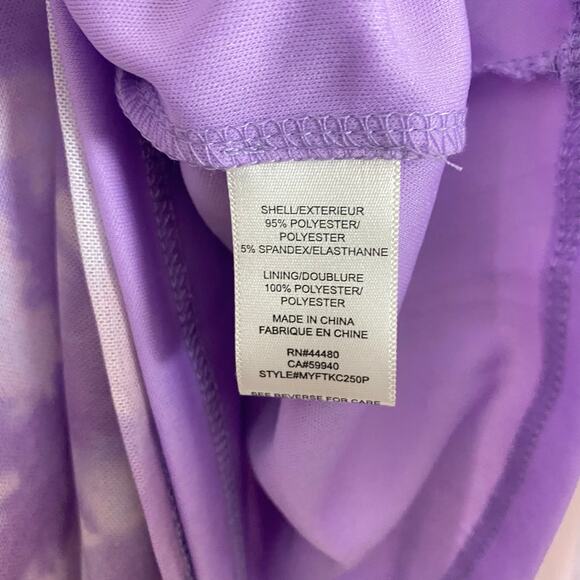 Love Fire 2X Purple Tie Dye Sheer Mesh Polo Blouse w/ Cami Layered Y2K Trendy - Picture 5 of 16